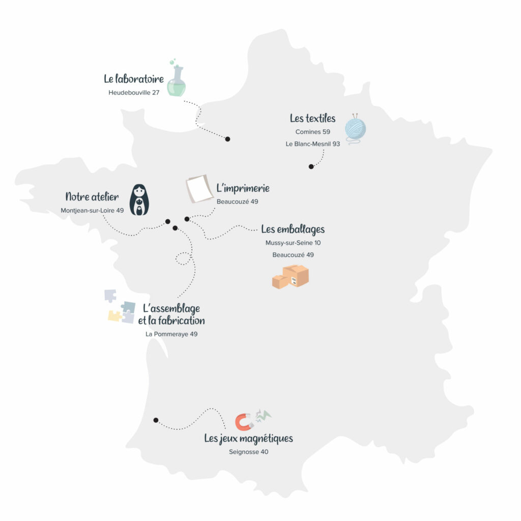 carte de France fournisseurs produits atelier gigogne